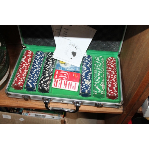 536 - BRAND NEW WRAPPED METAL CASED POKER SET