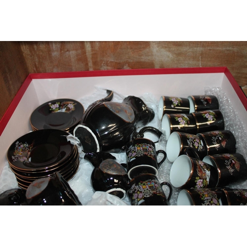 547 - BLACK ORIENTAL TEA SERVICE