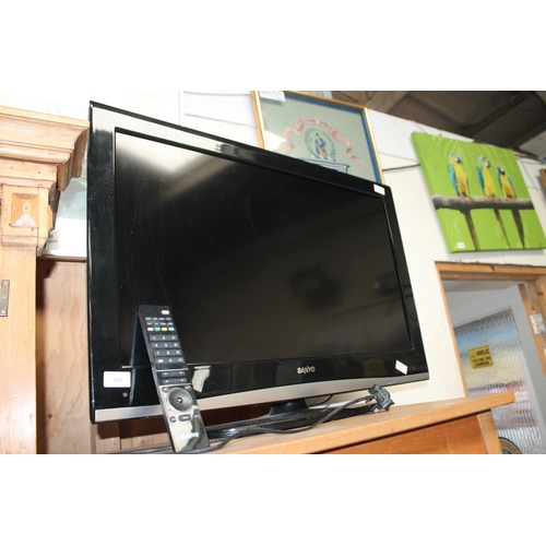 567 - SANYO FLATSCREEN TV WITH REMOTE