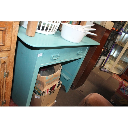 572 - LATE 19TH CENTURY BLUE PAINTED PINE SINGLE DRAWER DESK