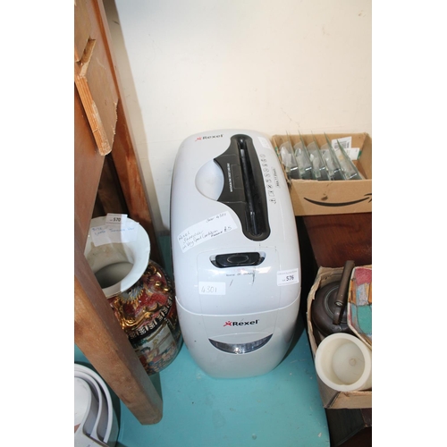 576 - REXEL ELECTRIC SHREDDER, GOOD CONDITION