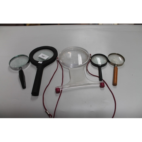 604 - 5 X MAGNIFYING GLASSES