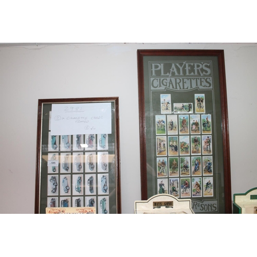 645 - 2 X FRAMED CIGARETTE CARDS PICTURES