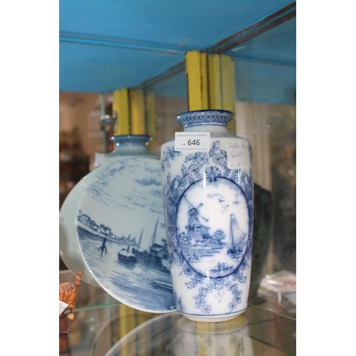 646 - DELFT VASE AND PLATE