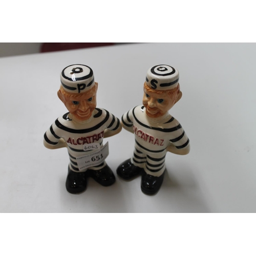 651 - ALCATRAZ SALT AND PEPPER POTS