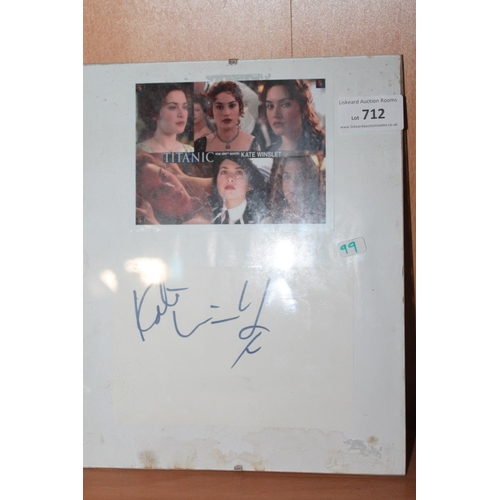 712 - SIGNED GLAZED PICTURES OF KATE WINSLET