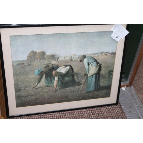 720 - FRAMED AND GLAZED FARMING PRINT