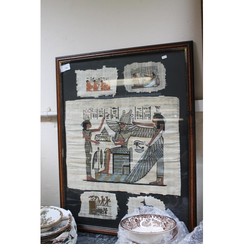 746 - FRAMED AND GLAZED PICTURE WITH 5 EGYPTIAN PRINTS