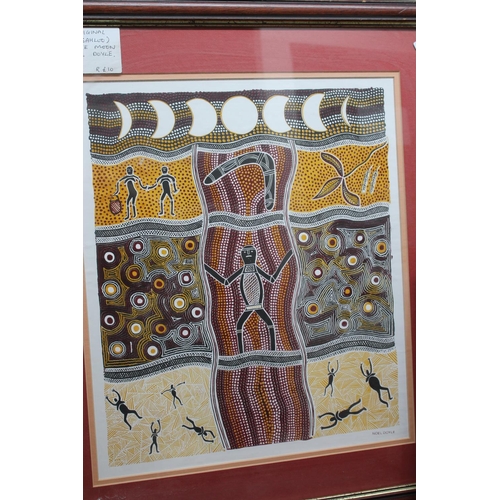 751 - PICTURE OF AN ABORIGINAL MALE SPIRIT REPRESENTING THE MOON PRINT BY NOEL DOYLE