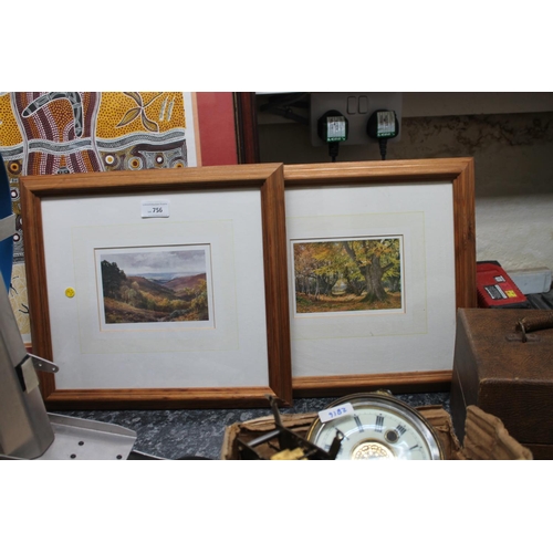 756 - 2 X FRAMED AND GLAZED MOORLAND SCENES