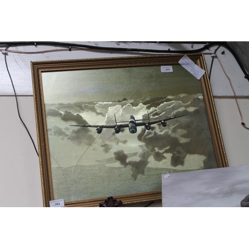 761 - FRAMED AND GLAZED PICTURE OF A COMMAND AIRCRAFT