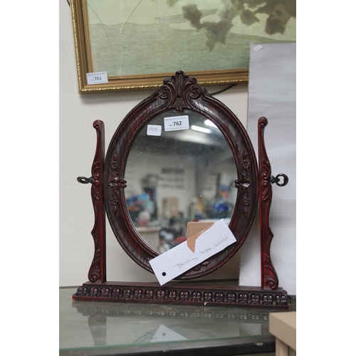 762 - MAHOGANY STYLE DRESSING TABLE MIRROR