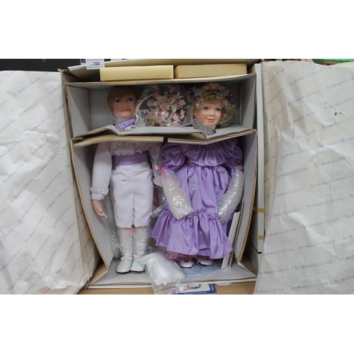 700 - 2 X DOLLS, BRIDESMAID AND PAGE BOY (BOXED)