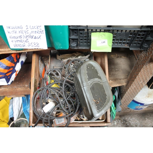 136 - BOX OF ELECTRICAL CABLES AND TOOLS