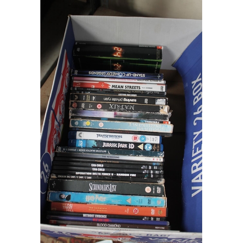 294 - BOX OF DVDs (SCHINDLER LIST, MATRIX AND 24HRS)