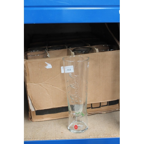 313 - BOX OF GROLSCH PINT GLASSES