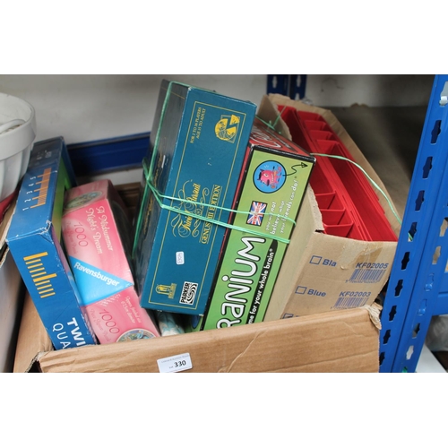 330 - LARGE BOX OF CHILDRENS GAMES AND BOARD GAMES