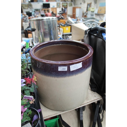 92 - LARGE GLAZED PLANT POT