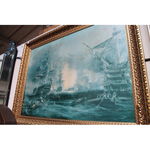 399 - GILT FRAMED SEAFARING SCENE PICTURE