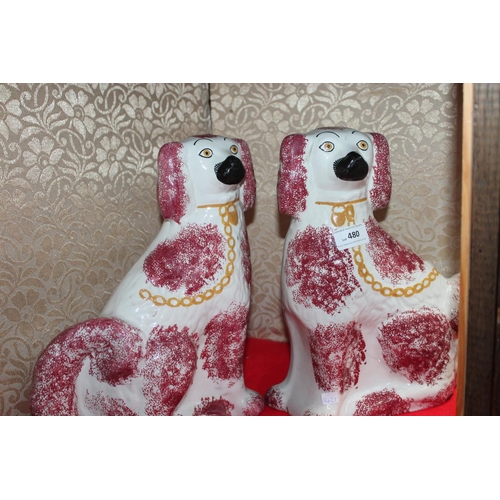 480 - PAIR OF STAFFORDSHIRE DOGS