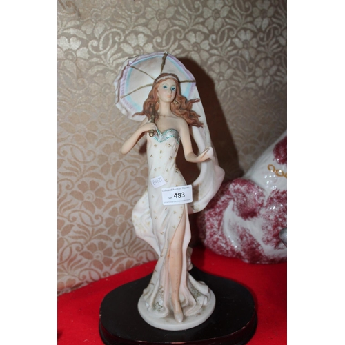 483 - JULIANA COLLECTION FIGURE OF A LADY WITH AN UMBRELLA