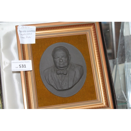 531 - BOXED WINSTON CHURCHILL WALL PLAQUE