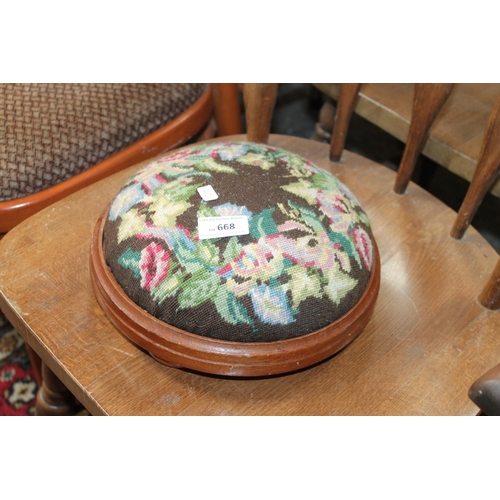 668 - TAPESTRY FOOTSTOOL