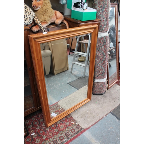 686 - LARGE PINE FRAMED WALL MIRROR