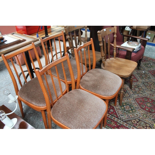 696 - 4 X SPINDLE BACK KITCHEN CHAIRS