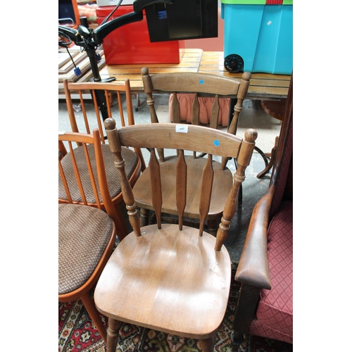 697 - 2 X SPLAT BACK BEECHWOOD CHAIRS