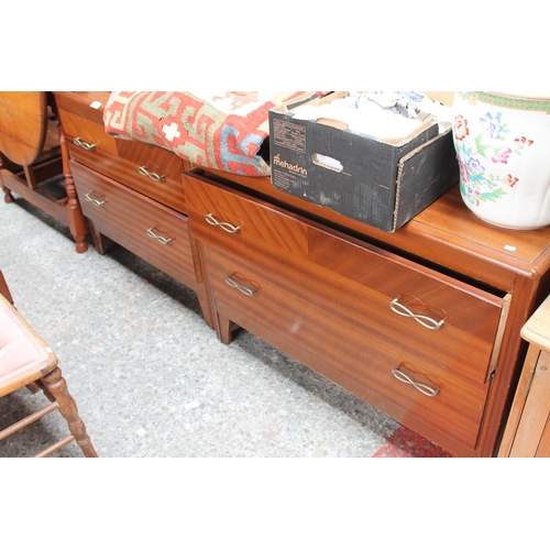 758 - 1 X LEBUS 2 DRAWER MAHOGANY CHEST OF DRAWERS AND A DRESSING TABLE