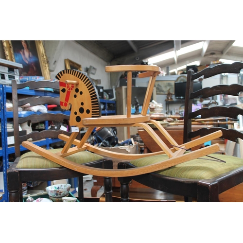 794 - CHILDS WOODEN ROCKING HORSE