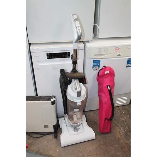 851 - WHITE UPRIGHT BAGLESS HOOVER, WORKING