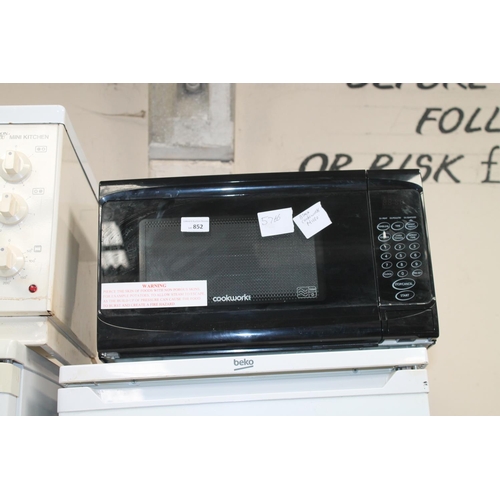 852 - BLACK COOKSWORK MICROWAVE