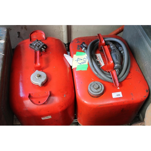26 - PAIR OF LARGE RED BOAT FUEL CANS