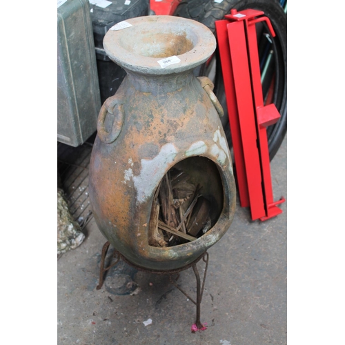 30 - VINTAGE CHIMNEA  (PREVIOUSLY REPAIRED)  ON STAND