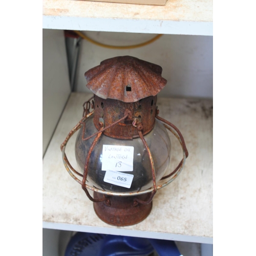 65 - VINTAGE OIL LANTERN