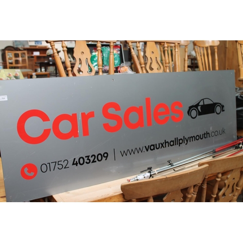 755 - VAUXHALL CAR SALES SIGN