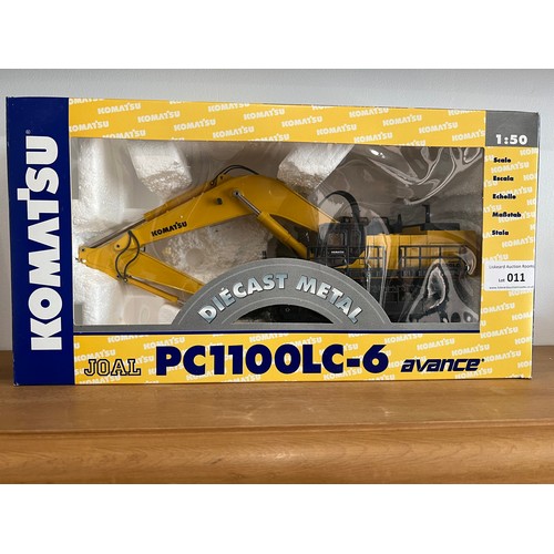 11 - KOMATSU PC1100LC-6 EXCAVATOR AND SHOVEL,
DIE CAST, 1:50,
BOXED, GREAT CONDITION