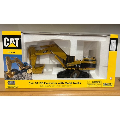 NORSCOT CAT 5110B EXCAVATOR WITH METAL TRACKS 55098, DIE CAST, 1