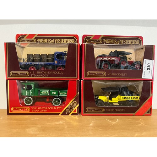 10 - 4 X MATCHBOX MODELS OF YESTERYEAR,
2 X Y-18 ATKINSON MODEL D STEAM WAGONS, 1:60,
ADVERTISING BASS & ... 