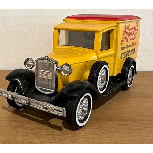 5 - 3 X MATCHBOX, MODELS OF YESTERYEAR,
Y-22 1930 MODEL 'A' FORD VANS,
ADVERTISING - SPRATTS / MAGGI'S /... 