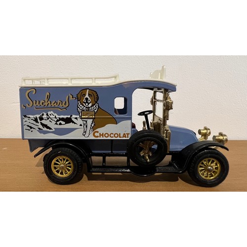 13 - 3 X MATCHBOX MODELS OF YESTERYEAR,
Y-25 1910 RENAULT TYPE AG,
ADVERTISING SUCHARD CHOCOLAT / THE EAG... 