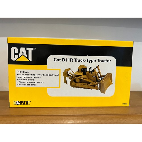 34 - NORSCOT CAT D11R TRACK-TYPE TRACTOR, 55025, DIE CAST, 1:50, BOXED, GREAT CONDITION