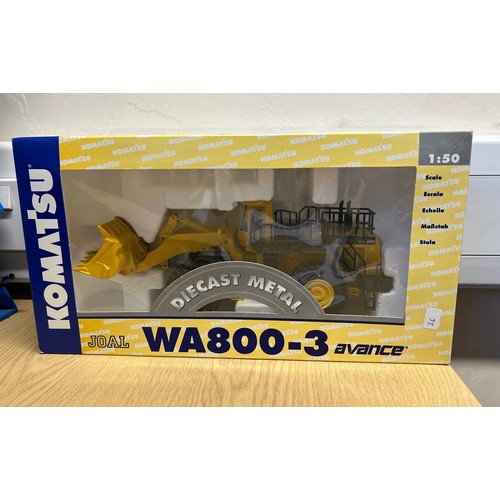 36 - KOMATSU WA800-3 WHEEL LOADER, REF:205, DIE CAST, 1:50, BOXED, GREAT CONDITION