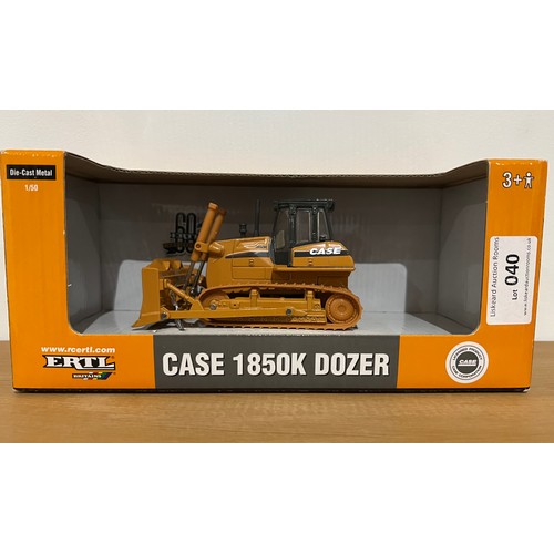 40 - ERTL CASE 1850K DOZER, REF 14306, DIE CAST, 1:50, BOXED, GREAT CONDITION