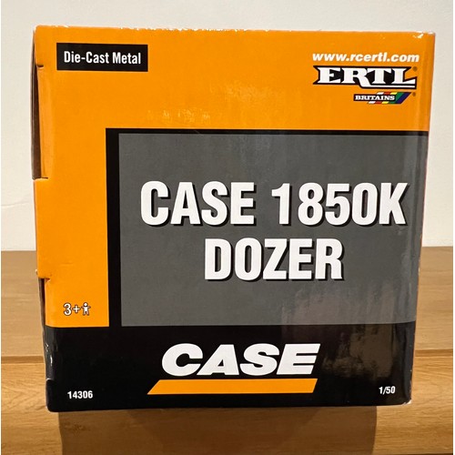 40 - ERTL CASE 1850K DOZER, REF 14306, DIE CAST, 1:50, BOXED, GREAT CONDITION