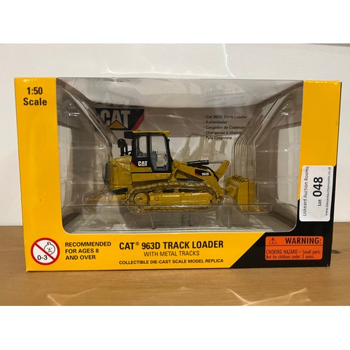 48 - NORSCOT CAT 963D TRACK LOADER WITH METAL TRACKS, REF: 55194, DIE CAST, 1:50, BOXED, GREAT CONDITION