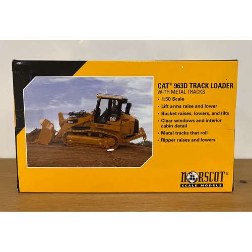 48 - NORSCOT CAT 963D TRACK LOADER WITH METAL TRACKS, REF: 55194, DIE CAST, 1:50, BOXED, GREAT CONDITION