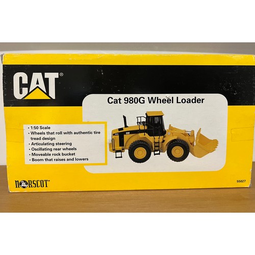 46 - NORSCOT CAT 980G WHEEL LOADER, REF:55027, DIE CAST, 1:50, BOXED, GREAT CONDITION